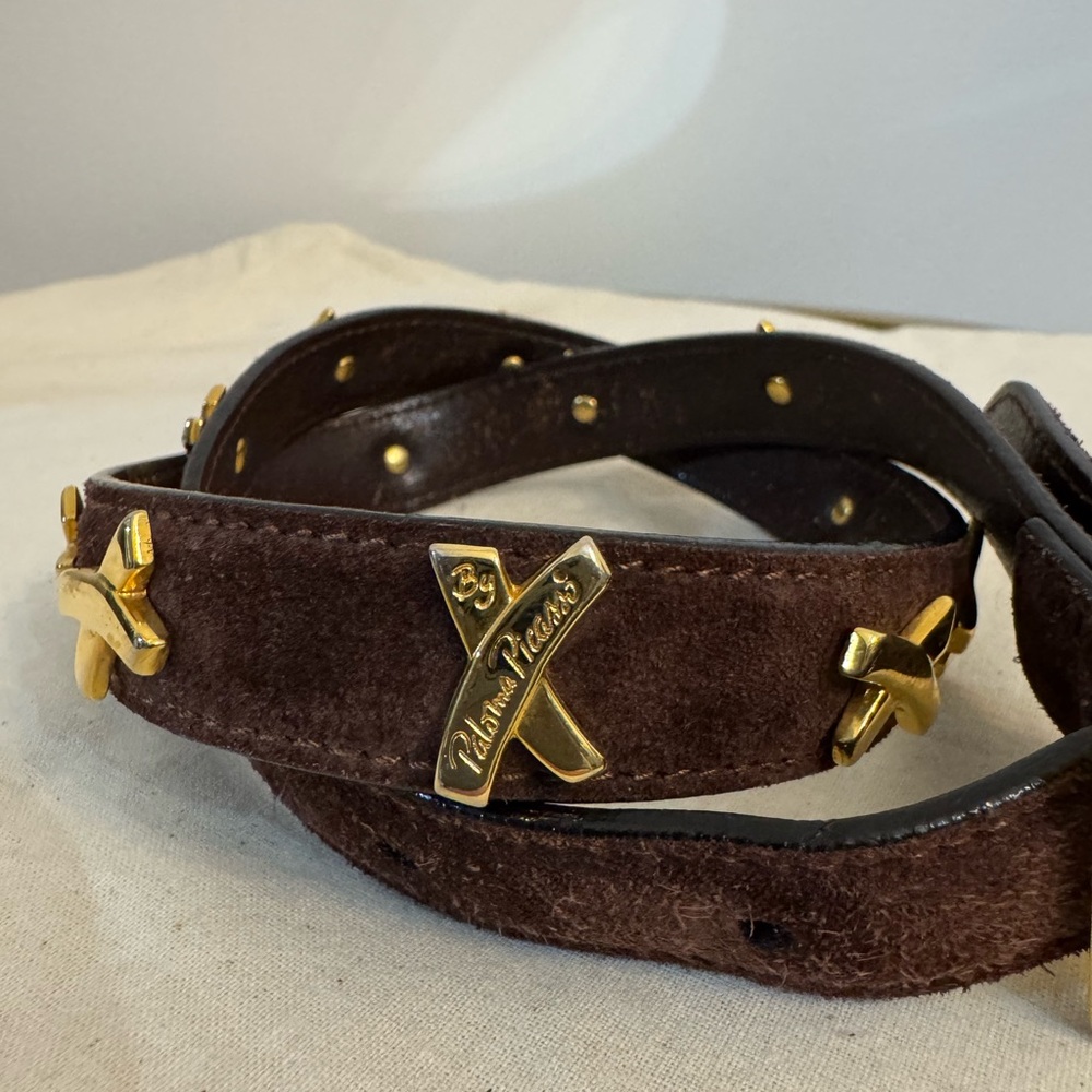 Paloma Picasso brown suede and leather belt